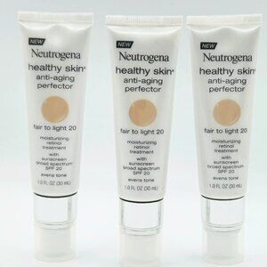 3x Neutrogena Healthy Skin Anti Aging Perfector Fair to Light #20 SPF 20- 3 Pack
